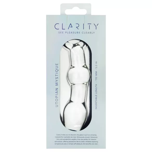 Clarity Utopian Mystique - räfflad analsexleksak i glas (transparent)