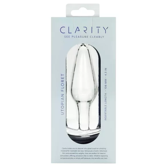 Clarity Utopian Floret - glas-analplugg (genomskinlig)