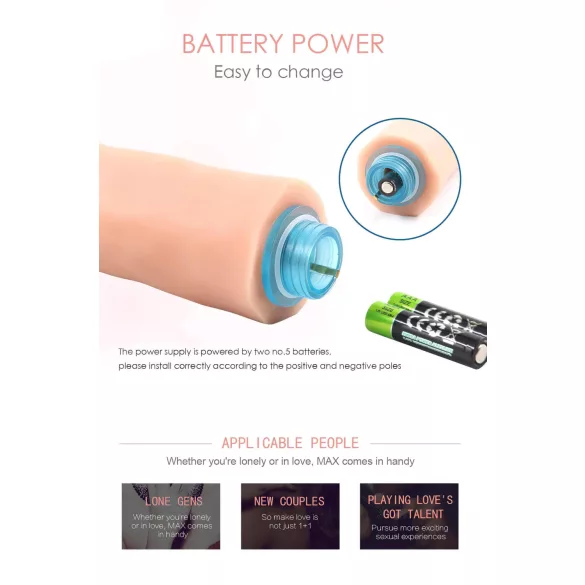 Lonely Max - realistisk vibrator - 17 cm - hudfärgad