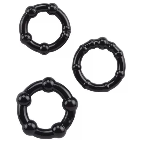 Lonely Stay Hard - penisring set - 3-pack - svart