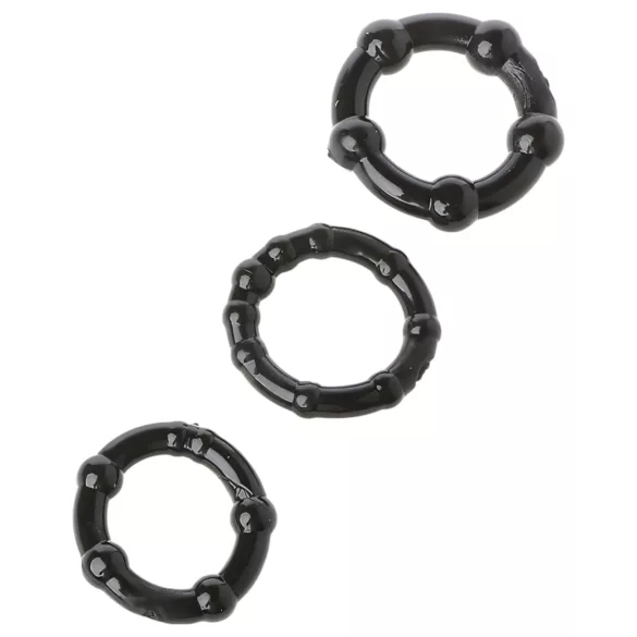 Lonely Stay Hard - penisring set - 3-pack - svart