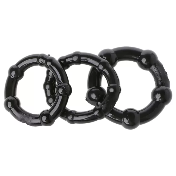 Lonely Stay Hard - penisring set - 3-pack - svart