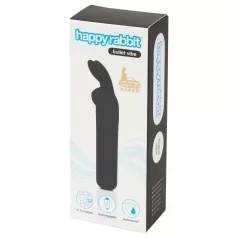   Happyrabbit - vibratorbullet med kaninöron - uppladdningsbar - svart