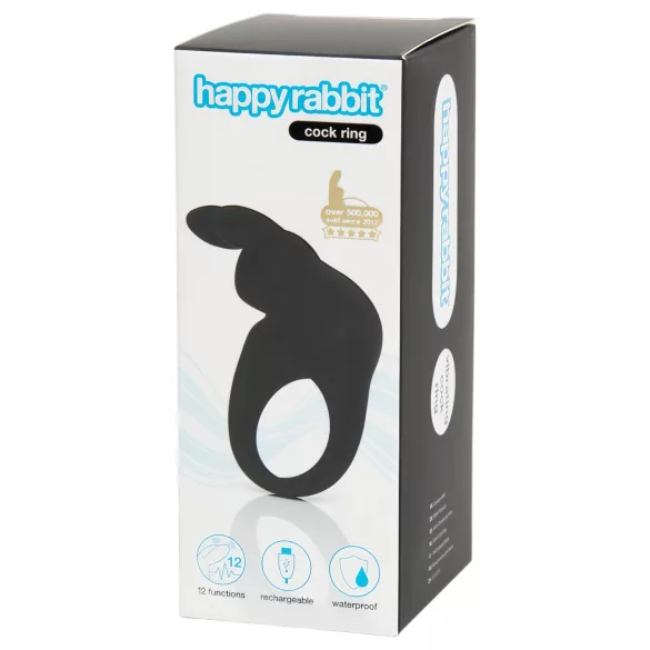 Happyrabbit - penisring med vibrator - uppladdningsbar - svart
