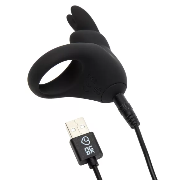 Happyrabbit - penisring med vibrator - uppladdningsbar - svart