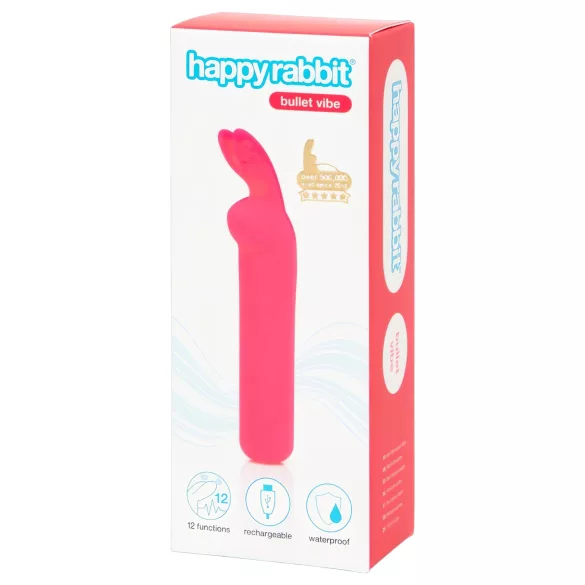 Happyrabbit - vibratorbullet - kanindesign - uppladdningsbar silikon rosa