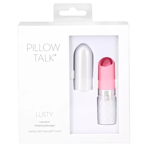 Pillow Talk Lusty - stavvibrator med tungform - uppladdningsbar - rosa
