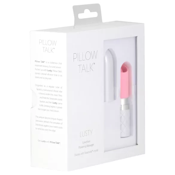 Pillow Talk Lusty - stavvibrator med tungform - uppladdningsbar - rosa