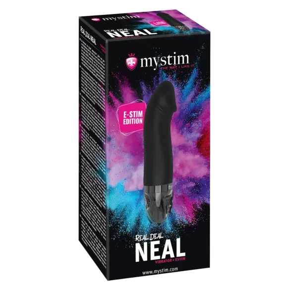 mystim - elektro vibrator med e-stim - uppladdningsbar - svart