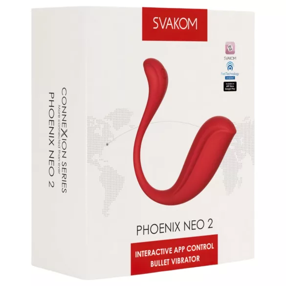 Svakom Phoenix Neo 2 - vibrerande ägg med appstyrning - röd