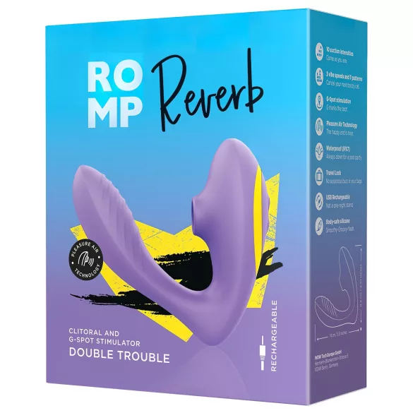 ROMP Reverb - lufttryck G-punkt vibrator - 2i1 - lila