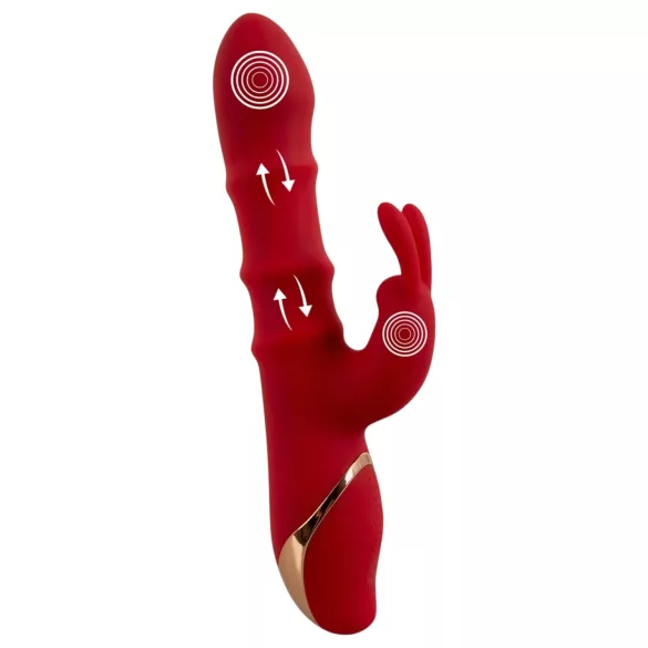 You2Toys Rabbit - rabbitvibrator med rörlig ring - röd