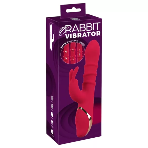 You2Toys Rabbit - rabbitvibrator med rörlig ring - röd
