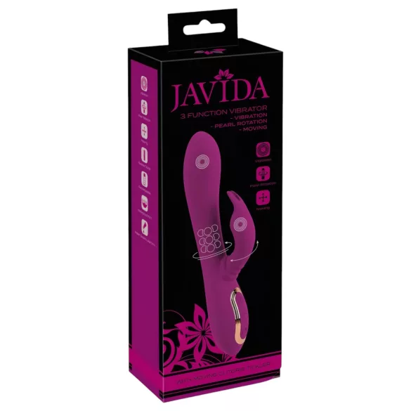 Javida - 3-i-1 pärlroterande vibrator (lila)