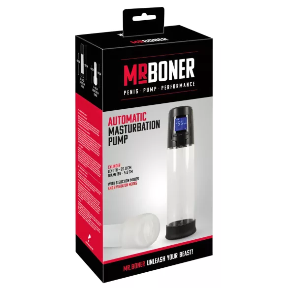 Mister Boner - uppladdningsbar, automatisk penispump (svart-transparent)