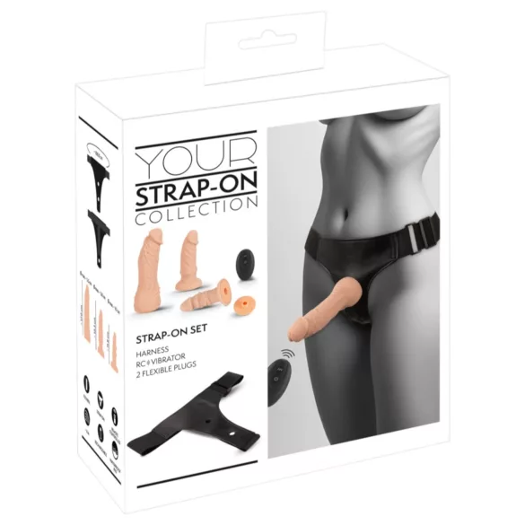 You2Toys - strap-on dildo set - naturfärg