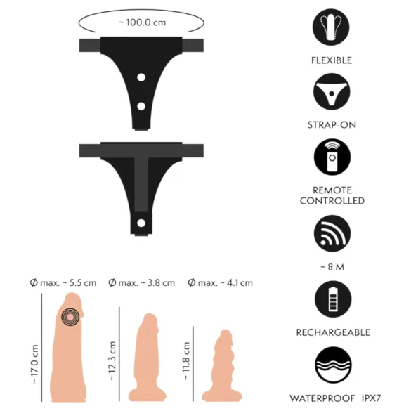 You2Toys - strap-on dildo set - naturfärg