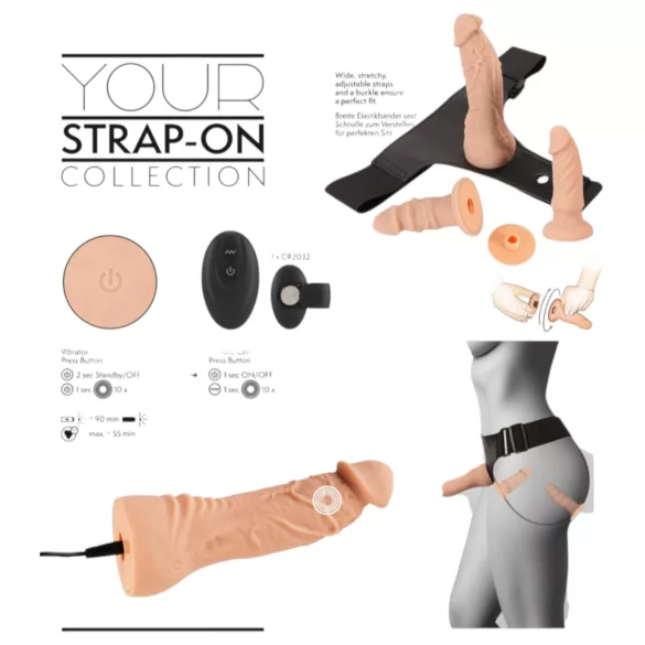 You2Toys - strap-on dildo set - naturfärg