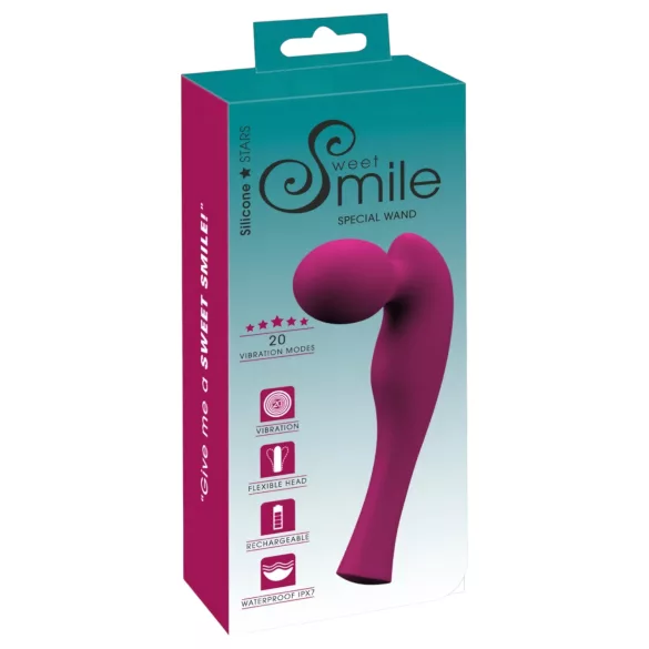 SMILE - massagevibrator wand - uppladdningsbar - rosa