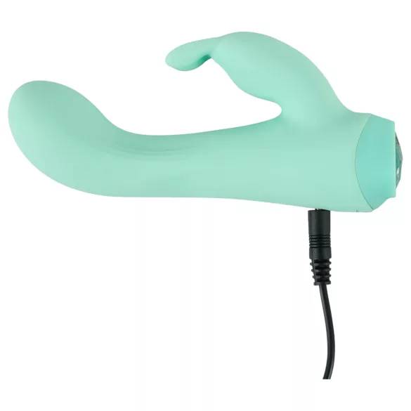 Cuties Mini 4 - uppladdningsbar klitorisvibrator med kaninöron (grön)