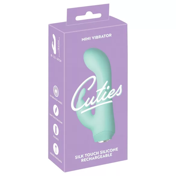 Cuties Mini 4 - uppladdningsbar klitorisvibrator med kaninöron (grön)