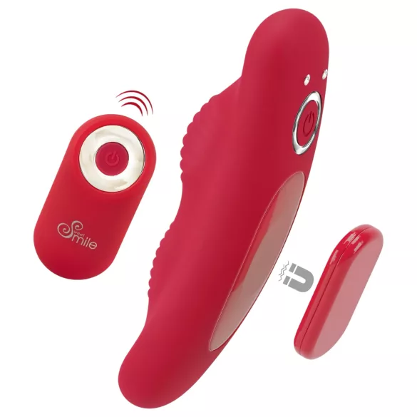 Smile - fjärrstyrd knipkulor vibrator trådlös uppladdningsbar röd