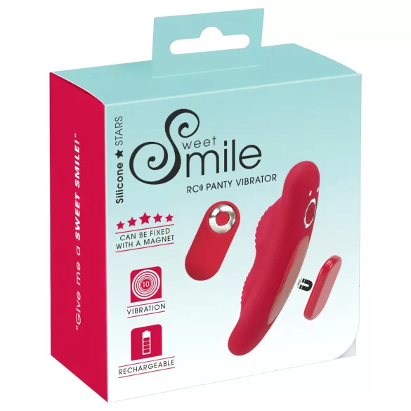 Smile - fjärrstyrd knipkulor vibrator trådlös uppladdningsbar röd