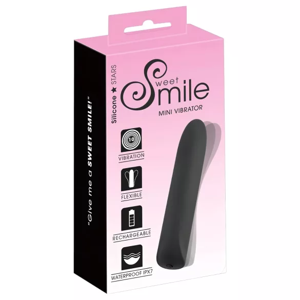 Smile - uppladdningsbar minivibrator - vattentät - svart
