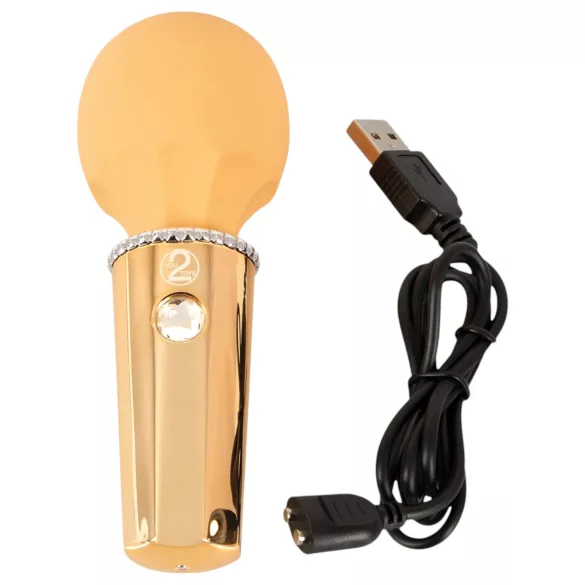 You2Toys - mini wand vibrator - uppladdningsbar - gul