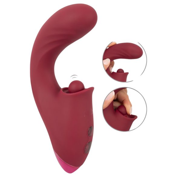 Javida - vibrator med tungfunktion 3-i-1 - röd
