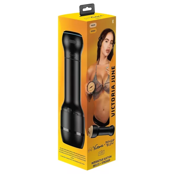 Kiiroo - masturbator med sugfunktion - Victoria June mun - svart