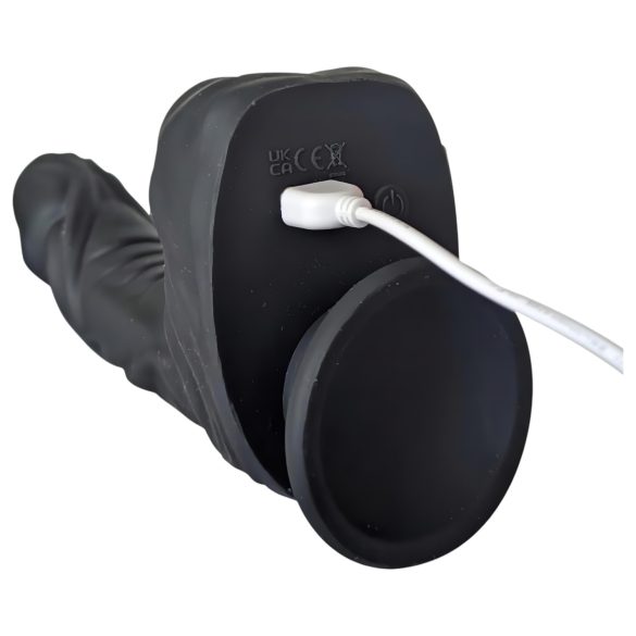 Naked Addiction - realistisk vibrator med rotation och stöt - svart