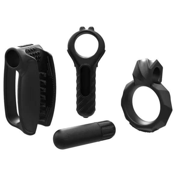 Bathmate Vibe Endurance - onanisett och penisring (svart)