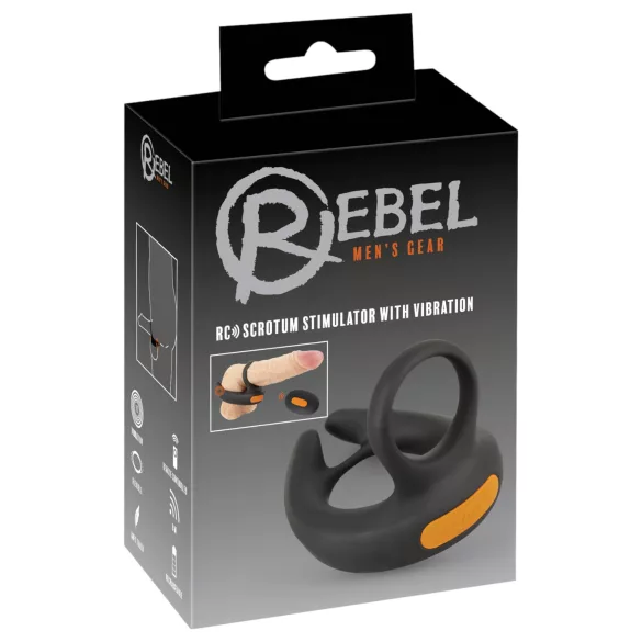 Rebel - vibrerande penisring och pungvibrator - svart