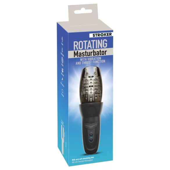 Stroker - roterande, stötande och vibrerande masturbator (svart)