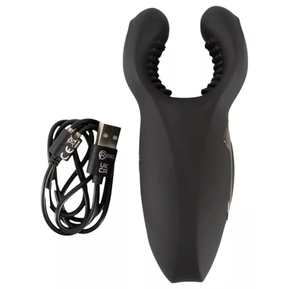 Rebel - rörlig, vibrerande ollonvibrator (svart)