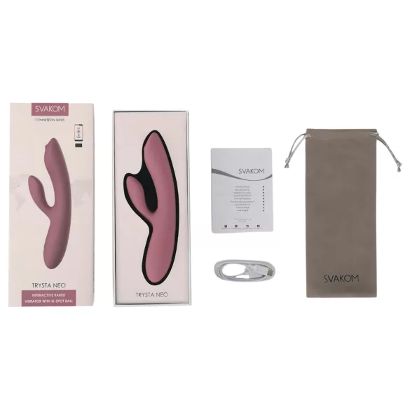 Svakom Trysta Neo - vibrator med kulrörelse och klitorisstimulerare - rosa