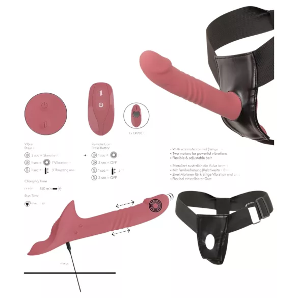 You2Toys - strap-on vibrator set - röd