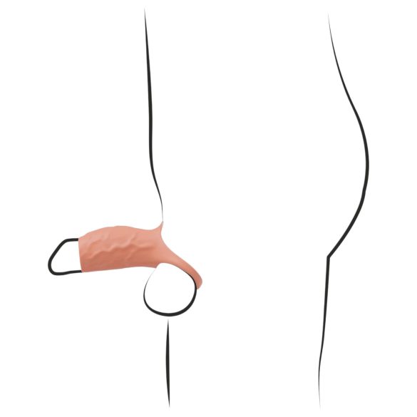 Realistixxx - penisöverdrag med vibration - öppet - naturfärg