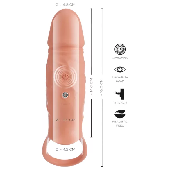 Realistixxx - penishylsa med penisring och vibration - natur