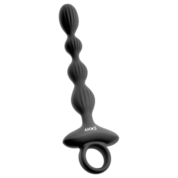 Anos - 2-motorig anal vibrator med rörliga kulor (svart)