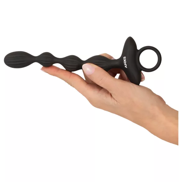 Anos - 2-motorig anal vibrator med rörliga kulor (svart)