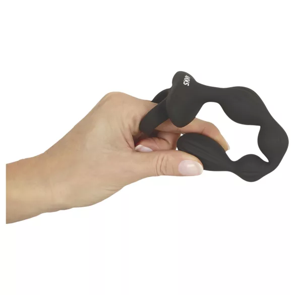 Anos - 2-motorig anal vibrator med rörliga kulor (svart)