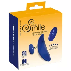   Smile - bärbar extra tunn trosvibrator med fjärrkontroll (blå)