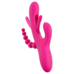   SMILE - rabbitvibrator med tungform - trippelarm - silikon rosa
