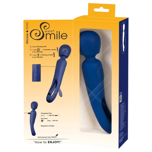 Smile - 2-i-1 tungmassager‑vibrator (blå)