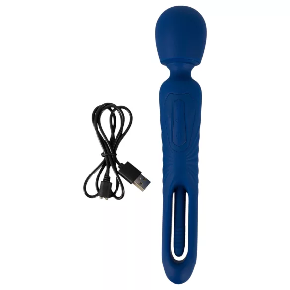 Smile - 2-i-1 tungmassager‑vibrator (blå)