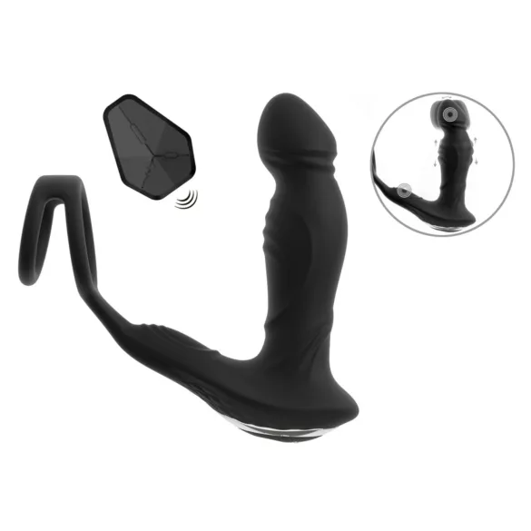 Rebel - prostata vibrator med stötfunktion - svart