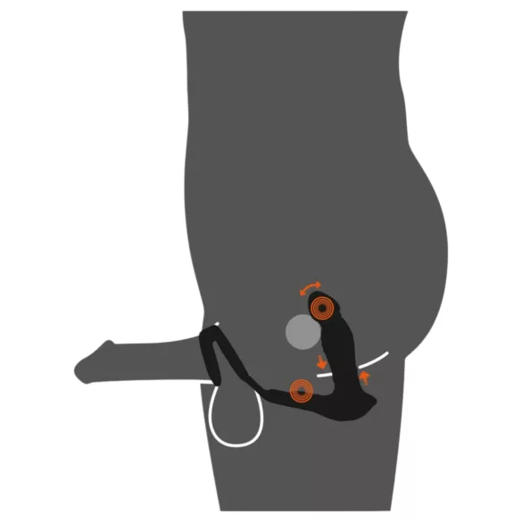 Rebel - prostata vibrator med stötfunktion - svart