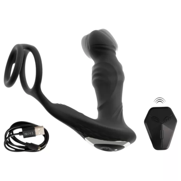 Rebel - prostata vibrator med stötfunktion - svart